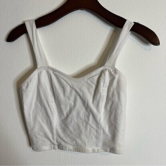 Bozzolo White Crop Top Caged Back Size S - Picture 6 of 6